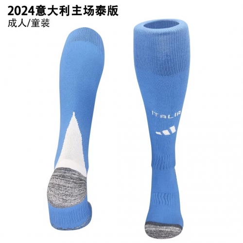 2024/25 Italy Home Blue Adult/Kids Thailand Soccer Socks