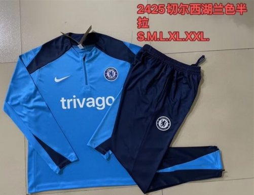 2024/25 Chelsea Blue Thailand Soccer Tracksuit Uniform-815