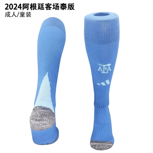 2024/25 Argentina Away Blue Adult/Kids Thailand Soccer Socks