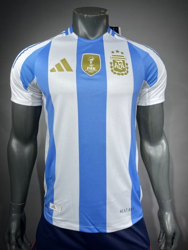 Player Version 2024/2025 Argentina Home White & Blue Thailand Soccer Jersey AAA-703/210