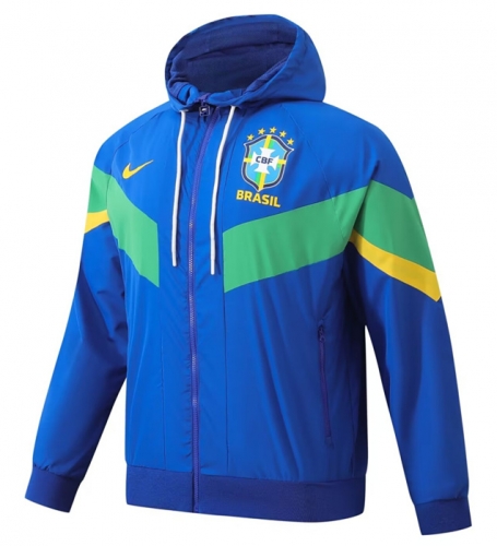 2023/24 Brazil Blue Thailand Soccer Windbreaker-703