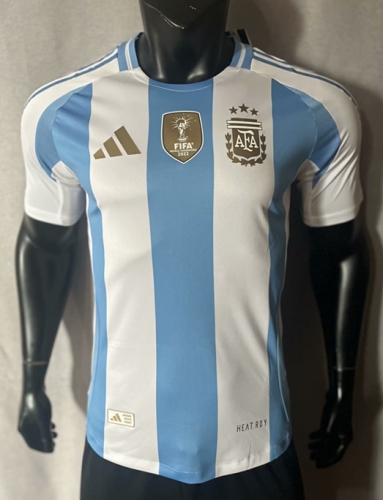 Player Version 2024/2025 Argentina Home White & Blue Thailand Soccer Jersey AAA-MY/210/308