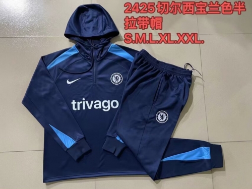 2024/25 Chelsea Royal Blue Thailand Soccer Tracksuit Uniform With Hat-815