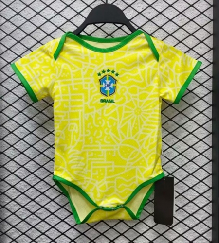 (Size 9/12) 2023/24 World Cup Brazil Home Yellow Baby Soccer Uniform-308