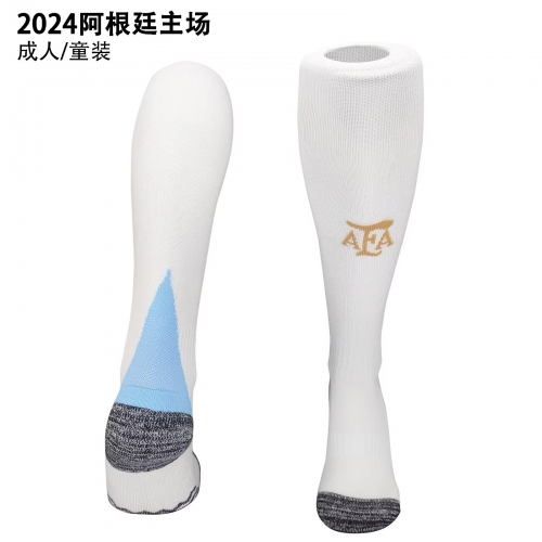 2024/25 Argentina Home White Adult/Kids Thailand Soccer Socks