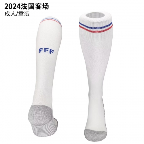 2024/25 France Away White Youth/Kids Thailand Soccer Socks