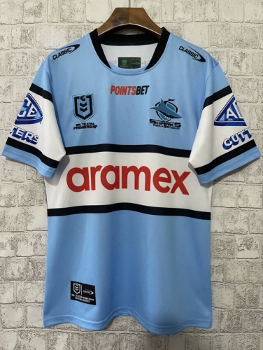 2024 Sharks Home Blue Thailand Rugby Shirts-805