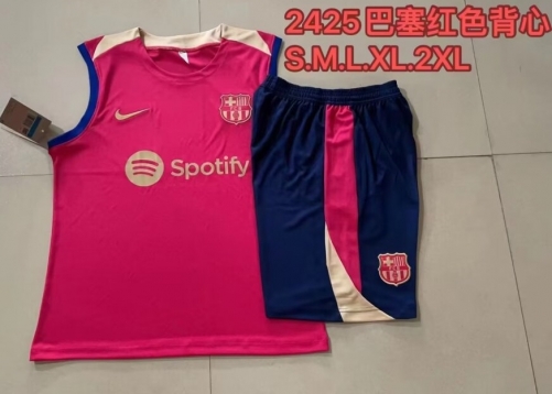 2024/25 Barcelona Red Shorts-Sleeve Thailand Soccer Uniform-815