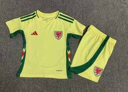 Kids 2024/25 Wales Away Yellow Kids/Youth Soccer Uniform-1040/522/507