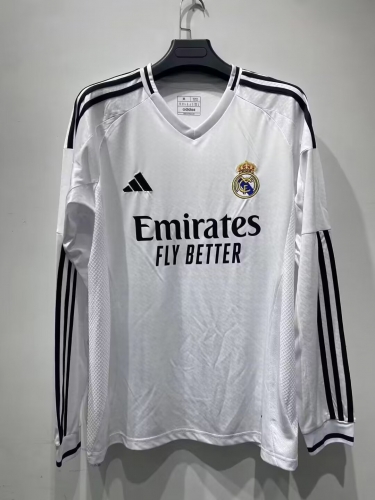 2024/25 Real Madrid Home White LS Thailand Soccer Jersey AAA-410/709