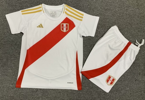 Kids 2024/25 Peru Home White Kids/Youth Soccer Uniform-1040/507