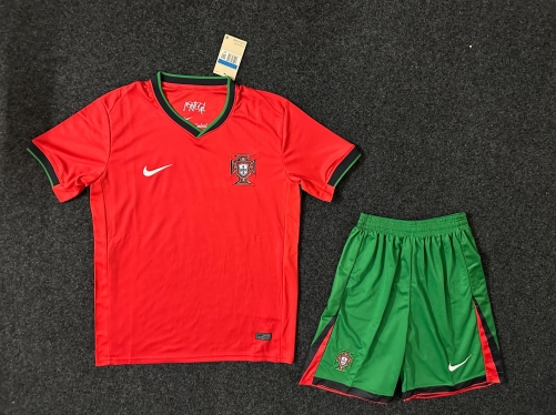 2024/25  Portugal Home Red & Green Soccer Uniform-302/315/36