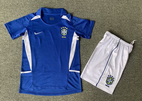 Kids 02 Brazil Away Blue Kids/Youth Soccer Uniform-1040/516