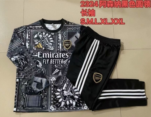 2023/24  Arsenal Black Soccer Tracksuit Uniform-815