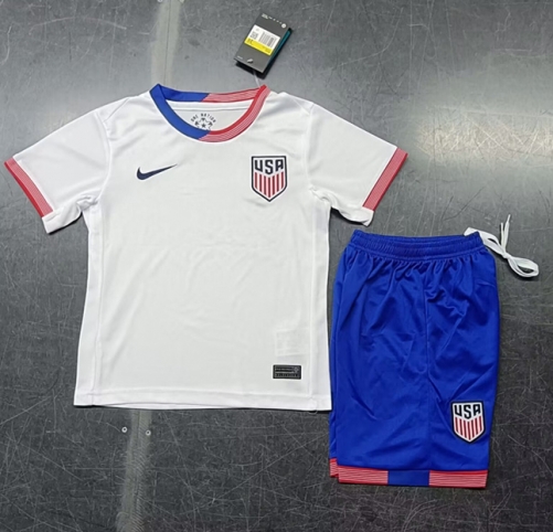 2024/25 United State Home White Kids/Youth Soccer Uniform-522/507/123