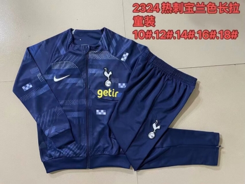 Kids 2023/24 Tottenham Hotspur Royal Blue Kids/Youth Soccer Jacket Uniform-815