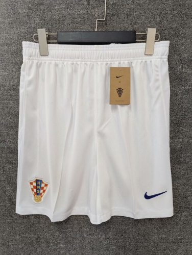 2024/25 Croatia Home White Thailand Soccer Shorts-315