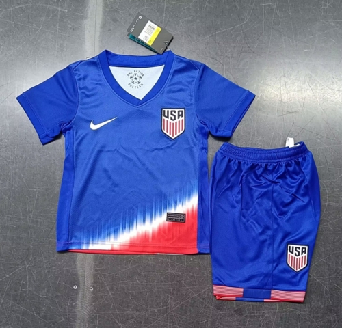 Kids 2024/25 United State Away Blue Kids/Youth Soccer Uniform-507/123/522