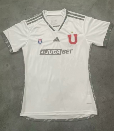 2024/25 Club Universidad de Chile Away White Female Soccer Jersey AAA-BY
