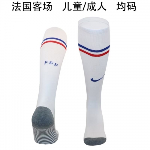 2024/25 France Away White Youth/Kids Thailand Soccer Socks