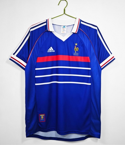 98 Retro Version France Home Blue Thailand Soccer Jersey AAA-410/601/710