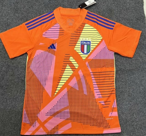 2024/25 Italy Goalkeeper  Orange Thailand Soccer Jersey AAA-47/SX