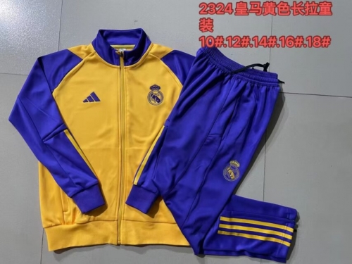 2023/24 Real Madrid  Yellow Youth/Kids Thailand Soccer Jacket Uniform-815