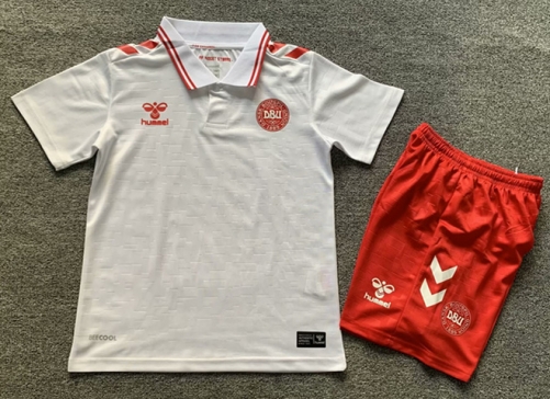 Kids 2024/25 Denmark Away White Kids/Youth Soccer Uniform-1040/507