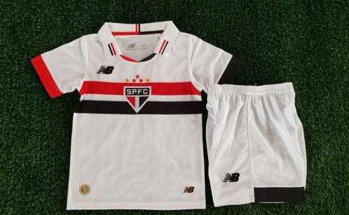 Kids 2024/25 São Paulo FC Home White Kids/Youth Soccer Uniform-507/36/812