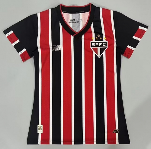 2024/25 Sao Paulo Futebol Away Red & White Thailand Women Soccer Jersey AAA-1095/SH/908