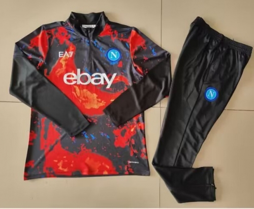 2023/24 Napoli Red & Black Thailand Soccer Tracksuit Unifrom-GDP