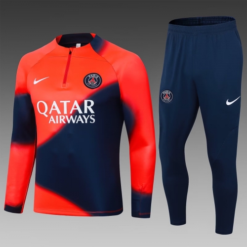 2023/24 Paris SG Orange & Blue Thailand Soccer Uniform-411