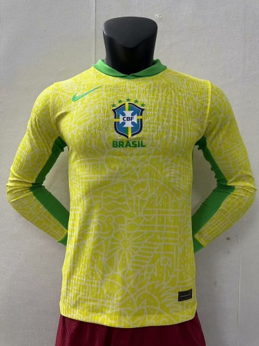Player Version 2024/25 Brazil Home Yellow Thailand LS Soccer Jeesey AAA-16