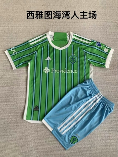 Kids 2024/25 Seattle Sounders FC Home Green Kids/Youth Soccer Uniform-208