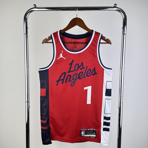 25 Season Feiren Limited Version Los Angeles Clippers Red #1 Jersey-311