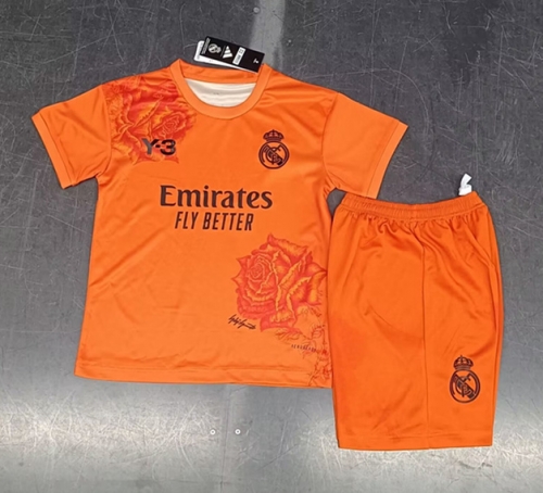 Kids 2024/25 Jointed Version Y3 Real Madrid Orange Kids/Youth Soccer Uniform-507/123/36