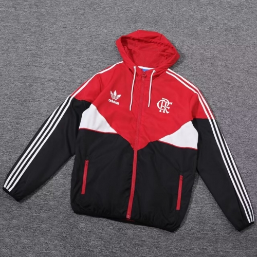 2023/24 Flamengo Red & Black Soccer Windbreaker Top-801