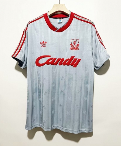 1988/89 Retro Version Liverpool Away Gray Thailand Soccer Jersey AAA-2011