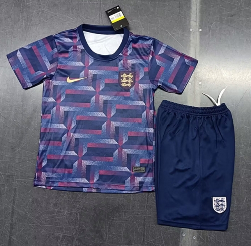 Kids 2024/25 England Purple Training Kids/Youth Soccer Uniform-123