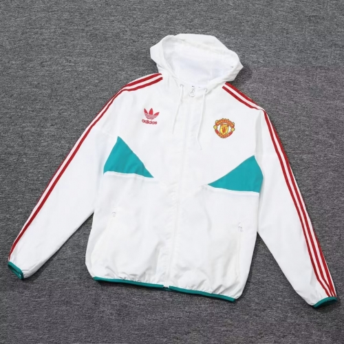 2023/24 Manchester United White Soccer Windbreaker Top-801