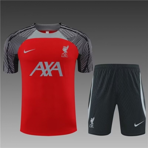 2023/24 Liverpool Red Shorts-Sleeve Soccer Tracksuit Uniform-801