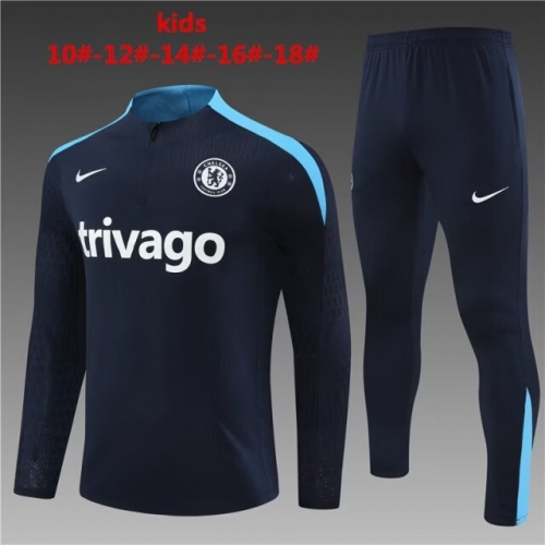 Player Version 2024/25 Chelsea Royal Blue Kids/Youth Thailand Soccer Tracksuit Uniform-801
