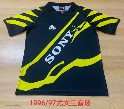 1996-97 Retro Version Juventus 3nd Away Black Thailand Soccer Jersey AAA-2041