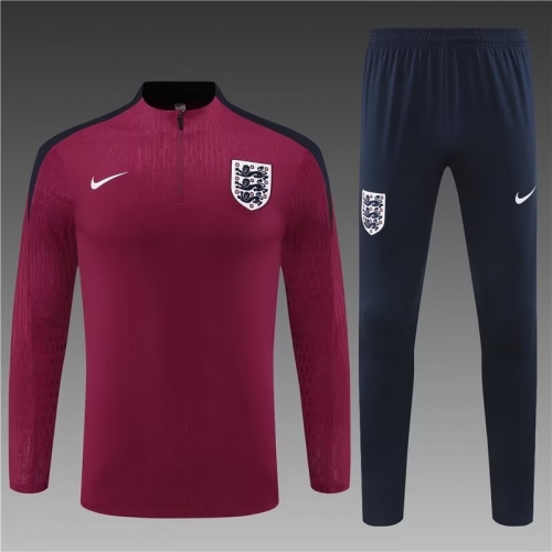 Player Version 2024/25 England Red Thailand Soccer Tracksuit Uniform-801/411/815