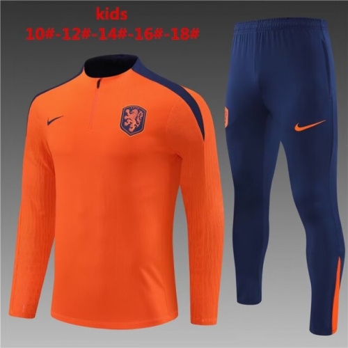 Player Version 2024/25 Netherlands Orange Kids/Youth Soccer Tracksuit-801