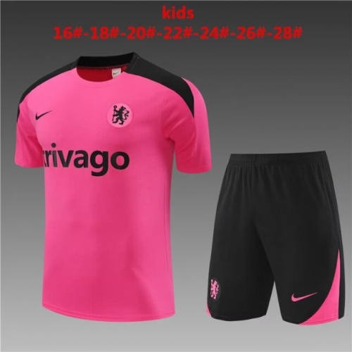 2024/25 Chelsea Pink Kids/Youth Thailand Soccer Tracksuit Uniform-801