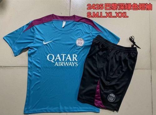 2024/25 Paris SG Blue Shorts-Sleeve Thailand Soccer Uniform-815