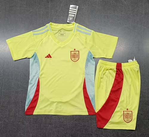 Kids 2024/25 Spain Away Yellow Kids/Youth Soccer Uniform-507/522/123