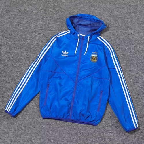 2024-25 Argentina Blue Windbreaker Hoodies Top-703