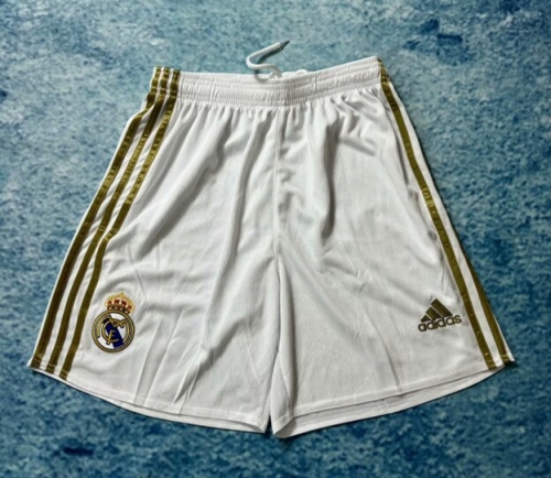 19-20 Retro Version Real Madrid White Thailand Soccer Shorts-313